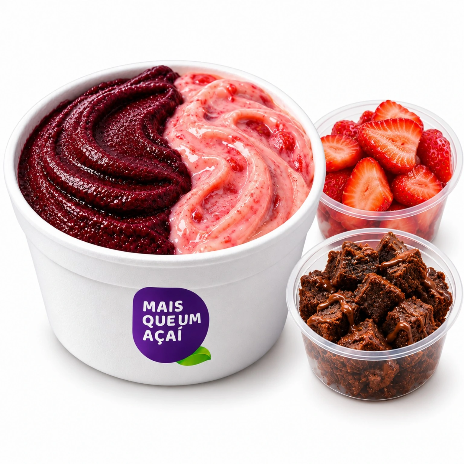 430g Açaí + Creme com 2 Toppings de 40g