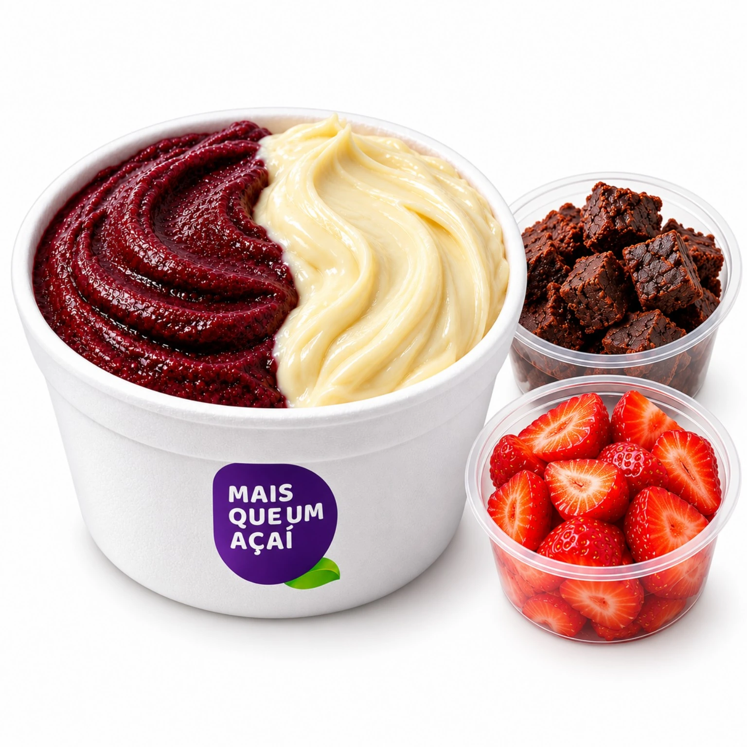 680g Açaí + Creme com 2 Toppings de 40g
